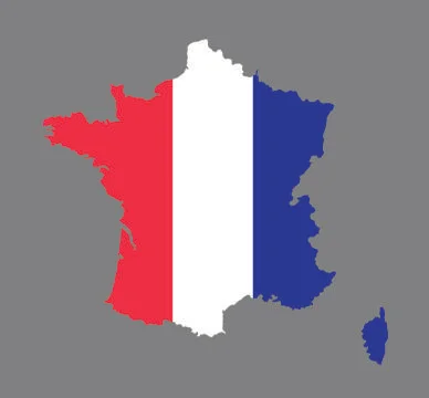 France map vector with the french flag Stock Illustration