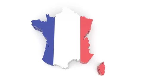 France map on white background animation Stock Footage 162827177