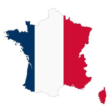 France map on white background with clipping path Stock Illustration