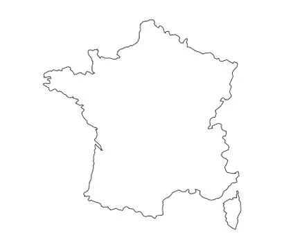 France map on white background Stock Illustration