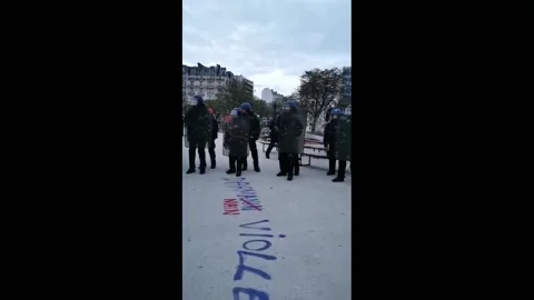 France: March 28 Clashes Erupt At Anti-Pension Reform Protests In Multiple C... Stock Footage 237174876