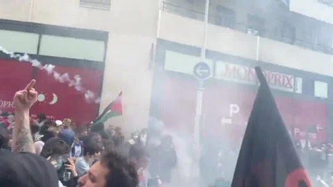 France: May 8 Protests Against Macron  Visit To Lyon Turn Violent 4 Stock Footage 240744550