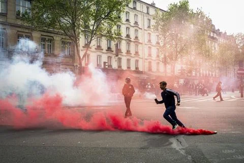 France May Day Protest Fotos Stock