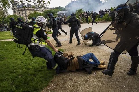 France May Day Protest Stock Photos