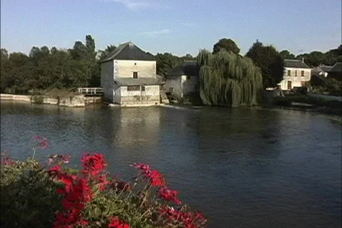 France Mill on the Indre River Stock Footage 464613