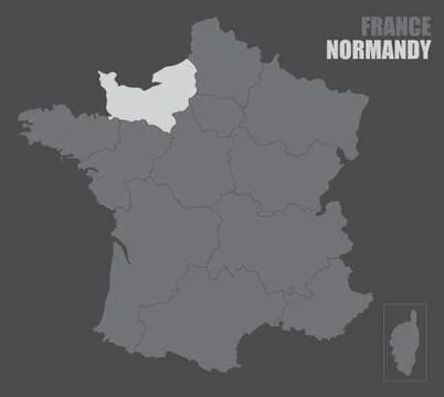 France Normandy map Stock Illustration