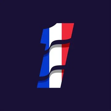 France Numeric Flag 1 Stock Illustration