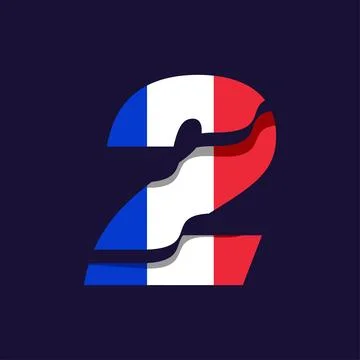 France Numeric Flag 2 스톡 일러스트