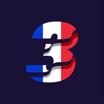 France Numeric Flag 3 스톡 일러스트