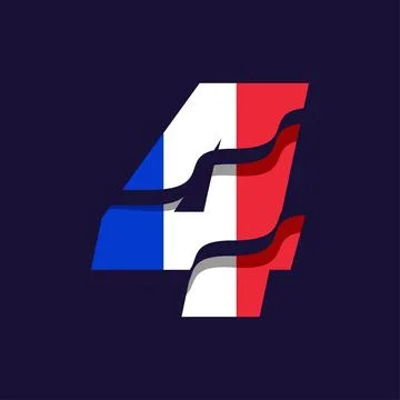 France Numeric Flag 4 Stockillustratie