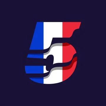 France Numeric Flag 5 스톡 일러스트
