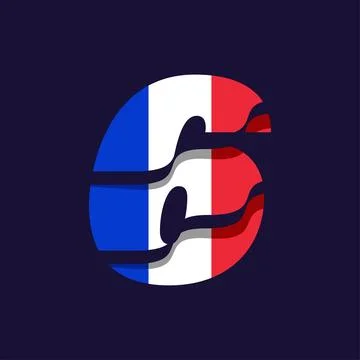 France Numeric Flag 6 Stockillustratie