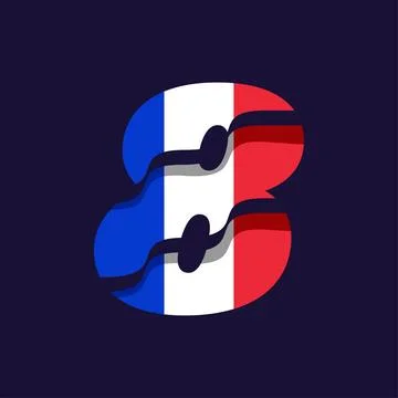 France Numeric Flag 8 Stockillustratie
