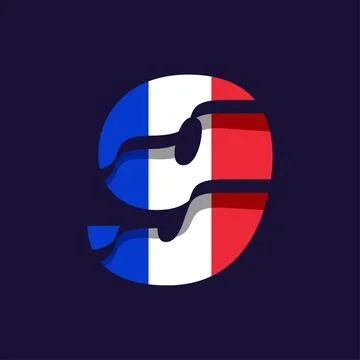 France Numeric Flag 9 Stockillustratie