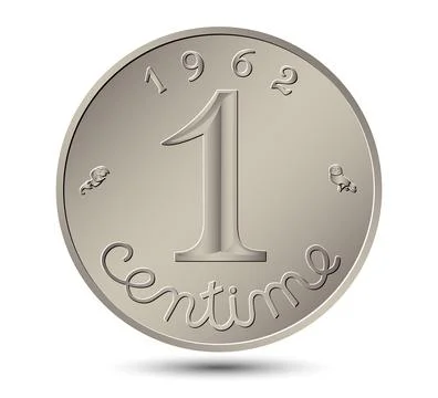 France one centime coin. Vector illustration.	 Stock Illustration