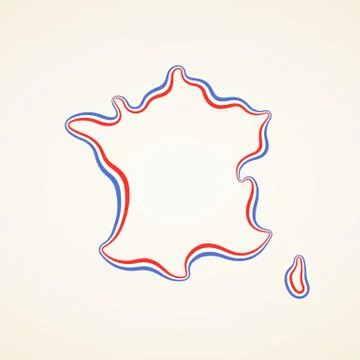 France - Outline Map Stock Illustration