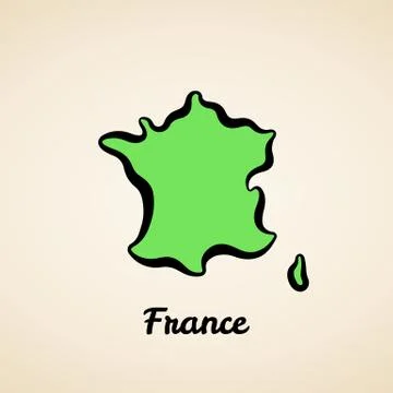 France - Outline Map Stock Illustration