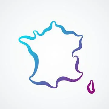 France - Outline Map Stock Illustration
