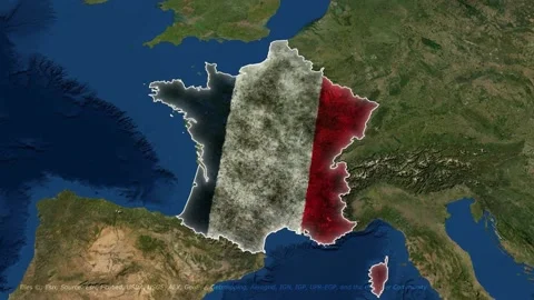 France Overview with Flag 1 Video stock 169821350