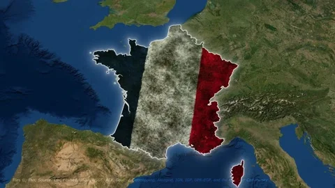 France Overview with Flag 2 Video stock 169821334