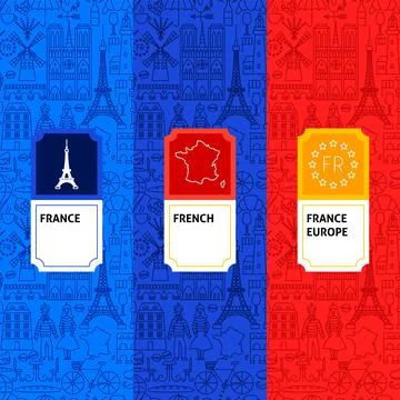 France Package Labels Stock Illustration