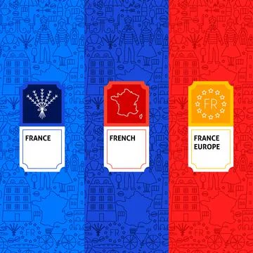 France Package Labels Stock Illustration