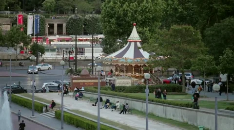 FRANCE, PARIS: Carousel in evening time Stock Footage 63033546