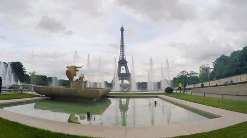 FRANCE Paris cityscape Eiffel tower motion time-lapse hyperlapse Stock Footage 110925510