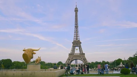 FRANCE Paris cityscape Eiffel tower motion time-lapse hyperlapse 스톡 동영상 110929988