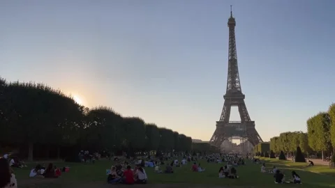France - Paris - Eiffel Tower - #10 - Park Stock Footage 160017446