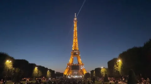 France - Paris - Eiffel Tower - #14 - Light Show Stock Footage 160016862