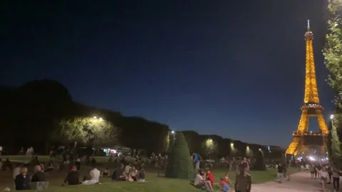 France - Paris - Eiffel Tower - #15 - Light Show Stock Footage 160016620