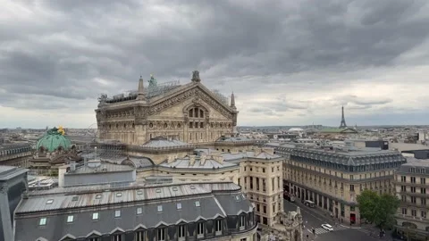 France - Paris - Eiffel Tower - #19 - Opera / Lafayette Top View Stock Footage 160020752