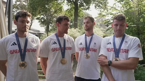 France: Paris Olympics: interview to rowing GB Team Stock Footage 280764391