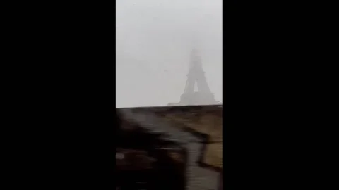 France: Paris Sees First Snowfall Of The Season 11 Stock Footage 293070584