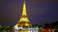 France, Paris Skyline And Eiffel Tower, Time-Lapse In Motion, Hyperlapse Stock Footage
