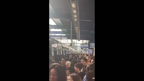 France: Passengers Stuck At Stations As RER A Service Disrupted Stock Footage 244147117