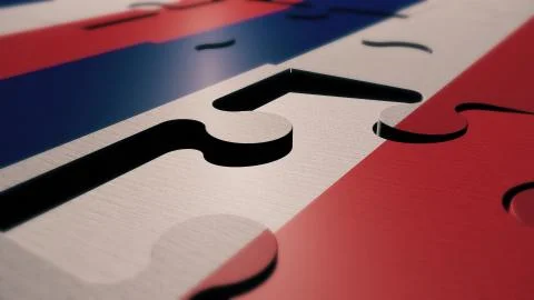 France puzzle flag 3d render Stockillustratie
