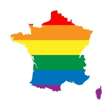 France rainbow vector map 库存插图