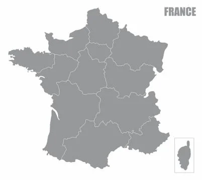 France regions map Illustrazione stock