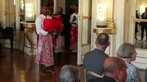 France returns human remains from its museums to Madagascar for the first time w Stock Footage 315509308