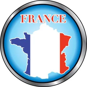 France Round Button Stock Illustration