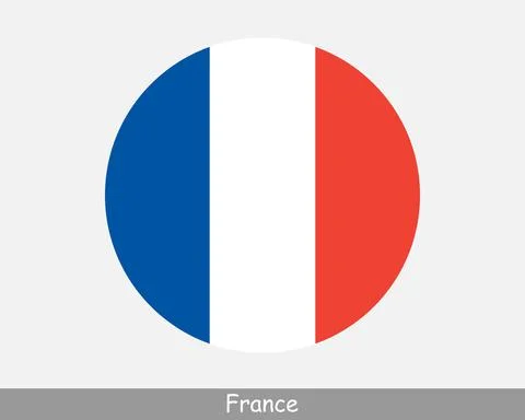 France Round Flag Stock Illustration