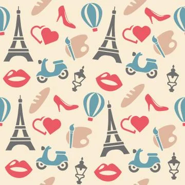 France seamless pattern Stock Illustration