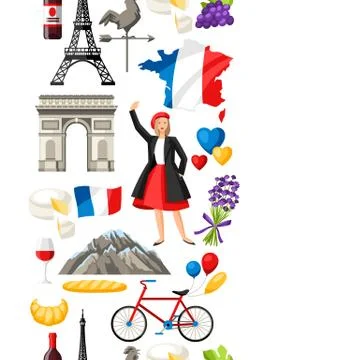 France seamless pattern. Illustrazione stock