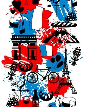 France seamless pattern. Illustrazione stock
