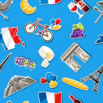 France seamless pattern. Illustrazione stock
