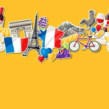 France seamless pattern. Stock Illustration
