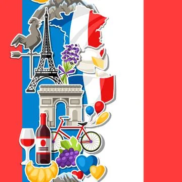 France seamless pattern. Stock Illustration