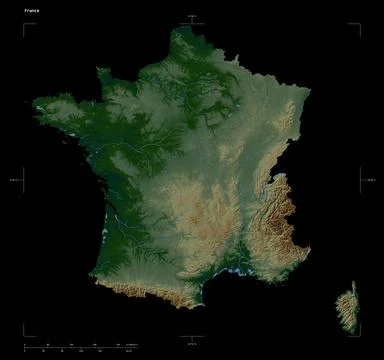 France shape on black. Physical Stock Illustration